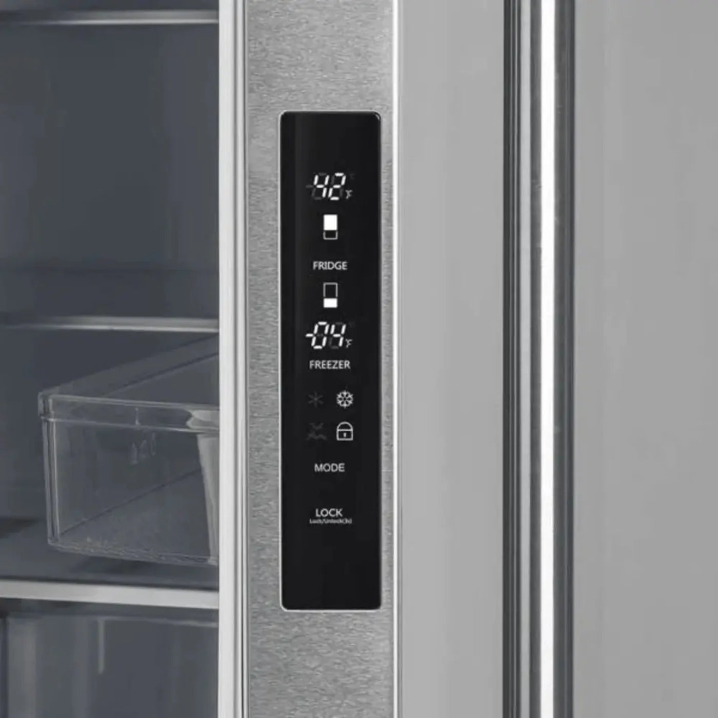 Forno Moena 36 Inch Built-in French Door Stainless Steel Refrigerator, 19.2 CU. FT. 40 Inch Wide with Modern Decorative Grill Kitchen and Ice Maker - FFRBI1820-40MG