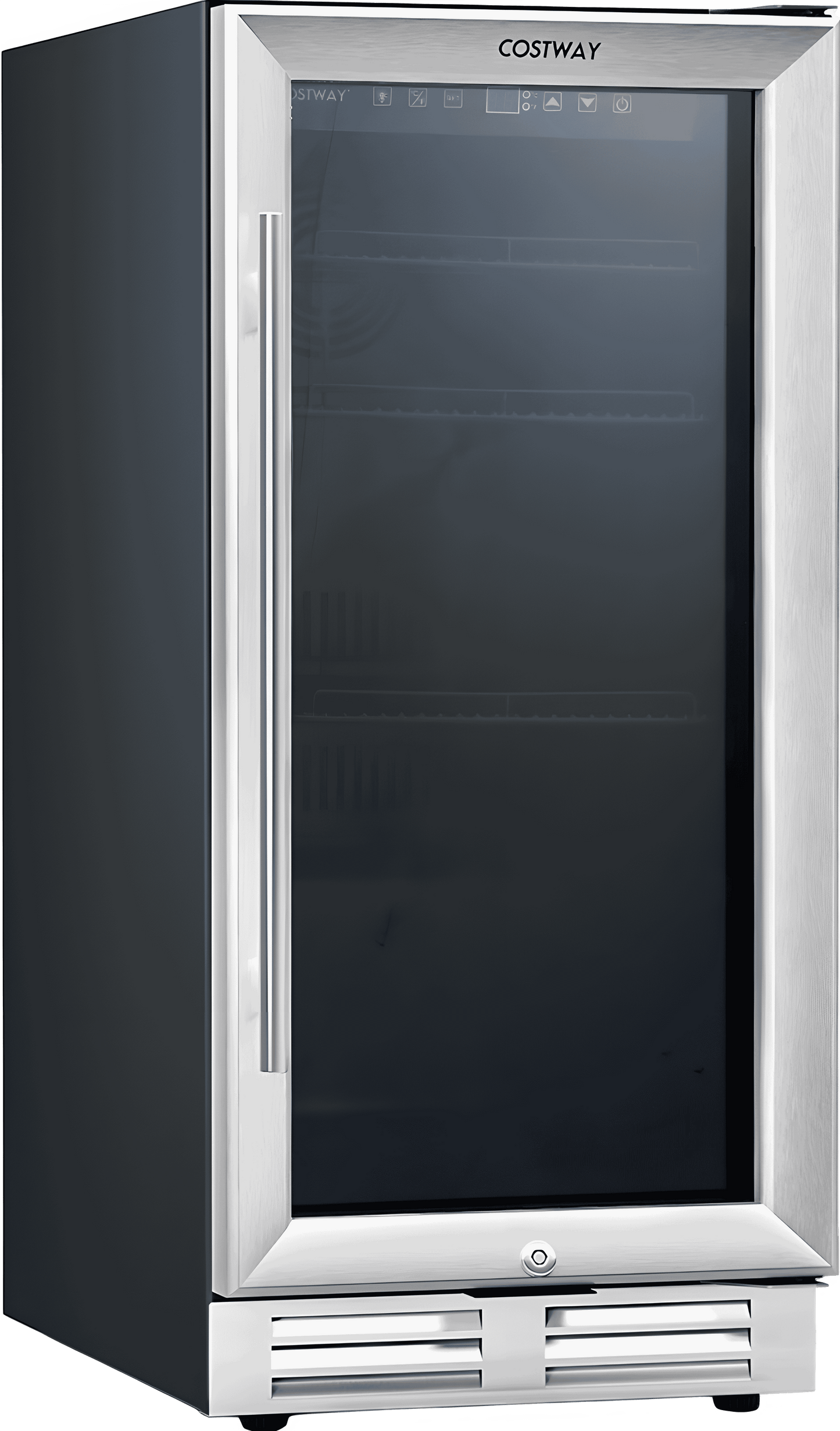 Costway Beverage Refrigerator 15" 100 Can Built-in/Freestanding with Adjustable Temp and Shelf New - FP10126US-SL