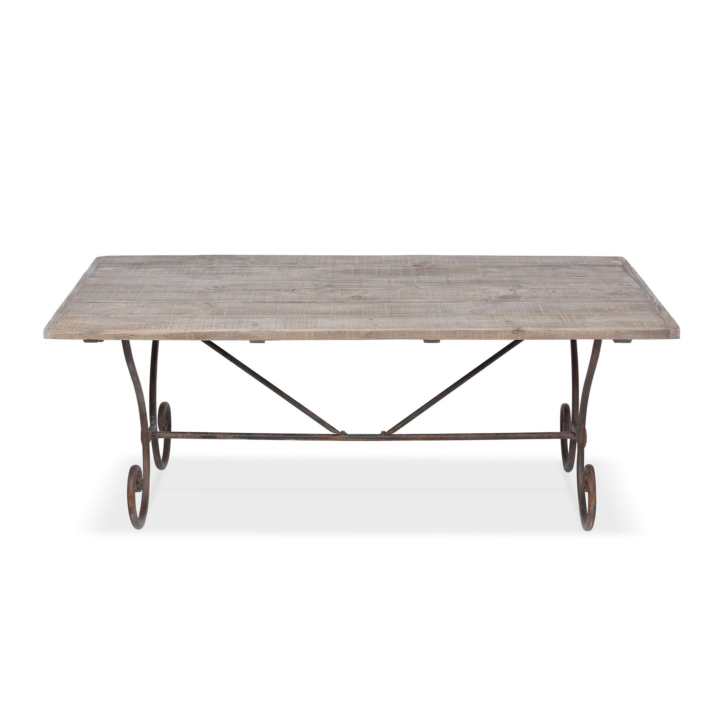 Park Hill Collection La Promenade Dining Table - Charming Reclaimed Wood & Iron Design for Indoor Gatherings, Seats 6-8 - EFT36133