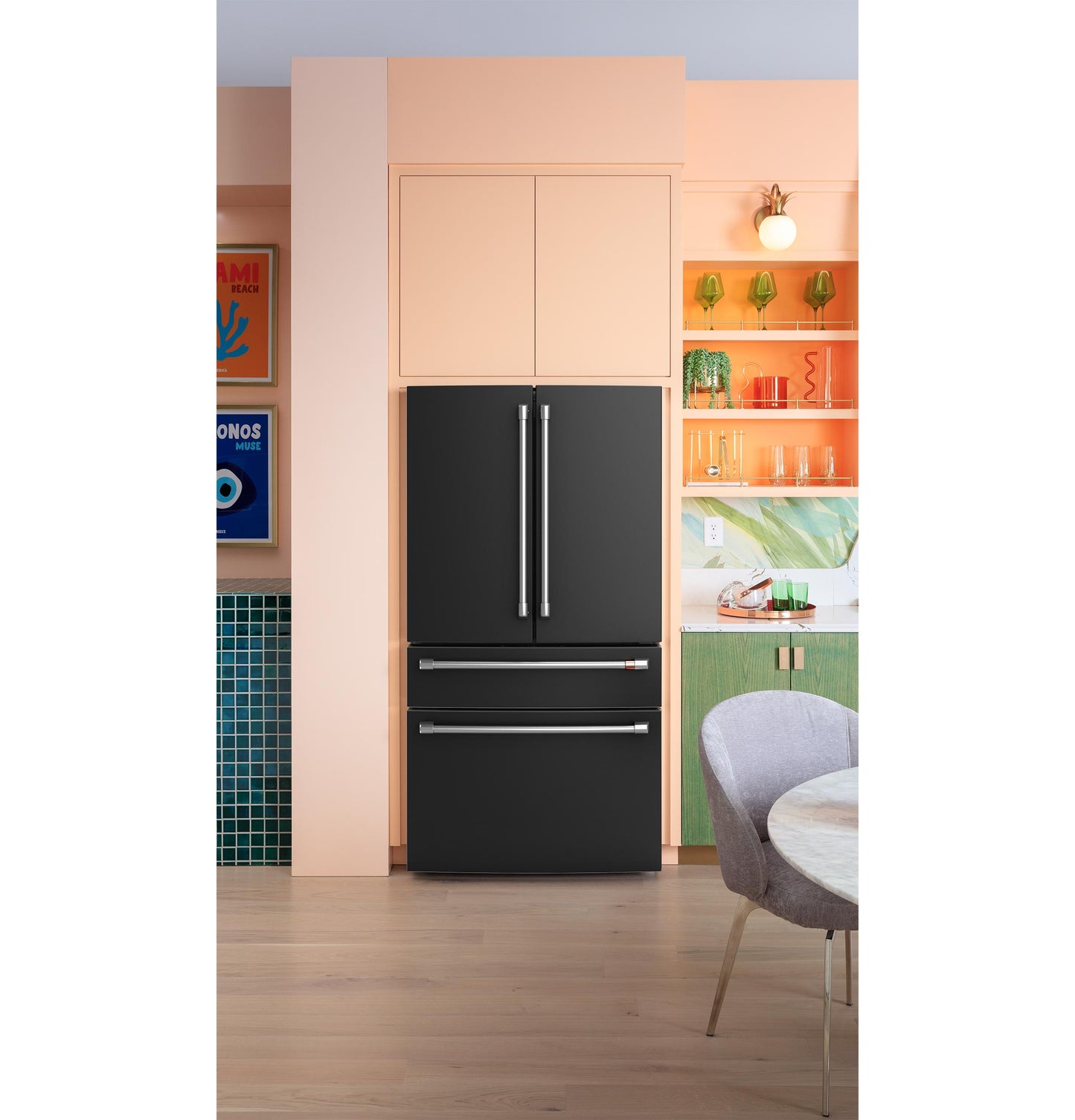 CAFE CJE23DP3WD1 CAFé™ ENERGY STAR® 23.2 Cu. Ft. Smart Counter-Depth 4-Door French-Door Refrigerator With Dual-Dispense AutoFill Pitcher Black - CJE23DP3WD1