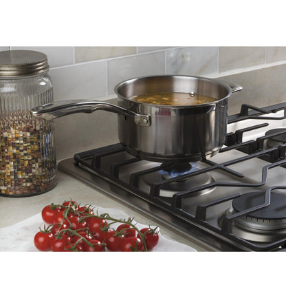 GE APPLIANCES 30" Built-In Gas Cooktop with Dishwasher-Safe Grates in Stainless Steel - JGP3030SLSS