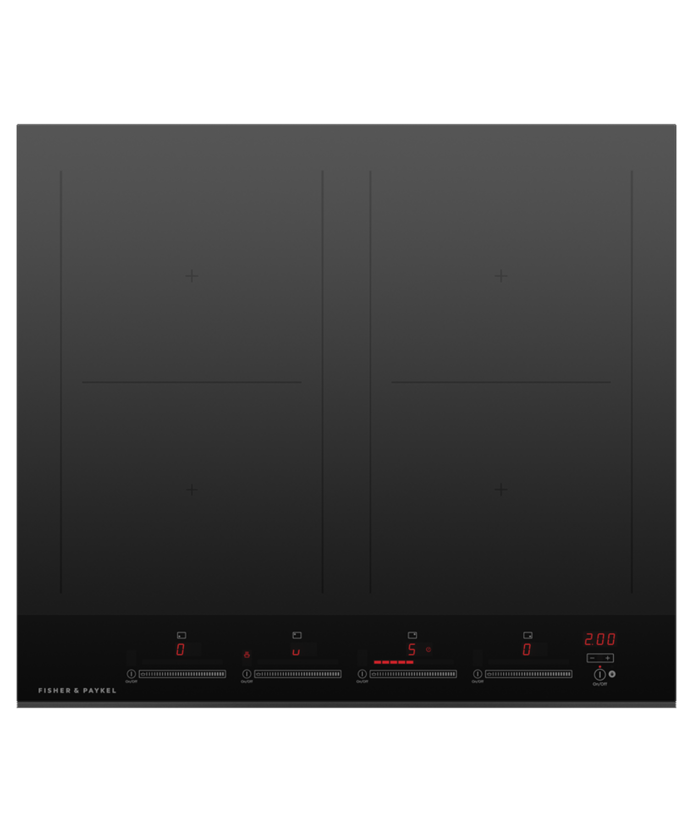 FISHER & PAYKEL CI244DTB4 24" Series 7 4 Zone Induction Cooktop Black - CI244DTB4