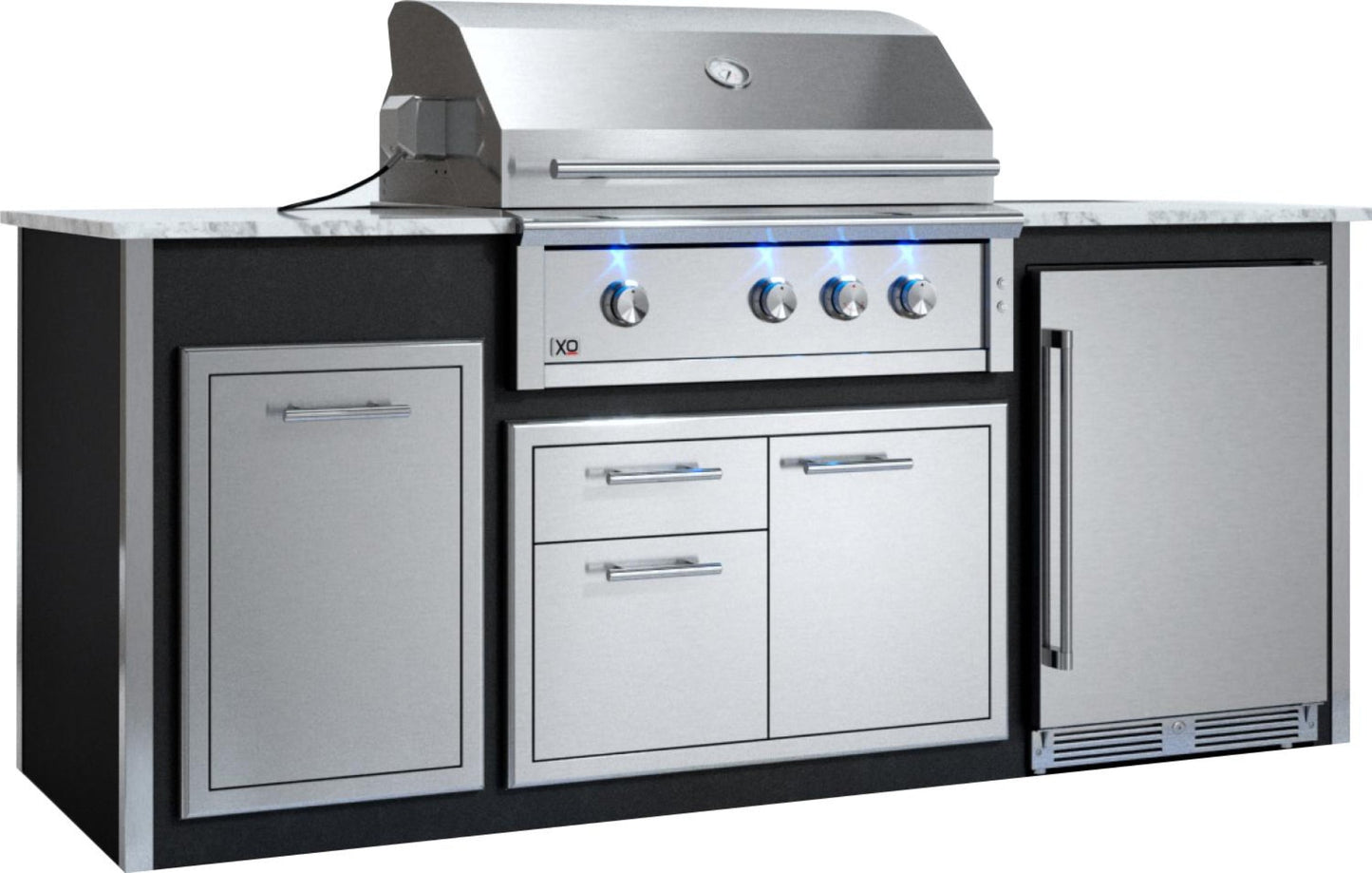 XO APPLIANCE XOGOK36V1BL Factory Assembled, Appliance Ready Designer Island Black On White - XOGOK36V1BL
