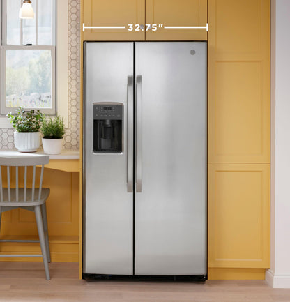 GE APPLIANCES GE 23.0 Cu. Ft. Side-By-Side Refrigerator in Stainless Steel - GSS23GYPFS