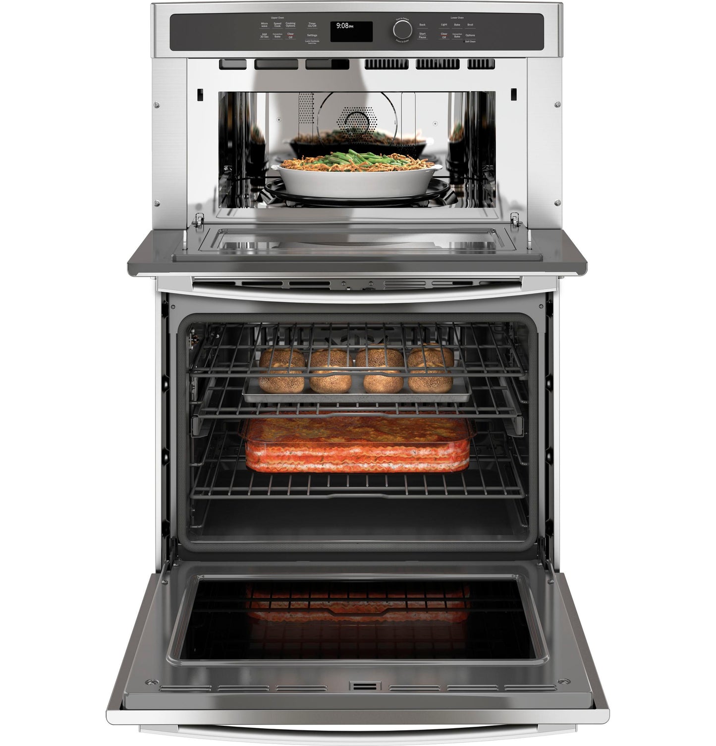 GE APPLIANCES PT9800SHSS GE Profile™ 30 in. Combination Double Wall Oven with Convection and Advantium® Technology in Stainless Steel - PT9800SHSS
