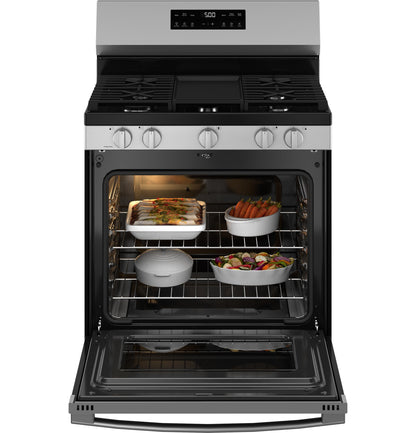 GE APPLIANCES 30" Free-Standing Gas Range with Crisp Mode in Stainless Steel - GGF500PVSS