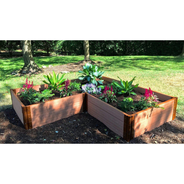 Frame It All | Tool-Free Arrowhead Straight Corner Raised Garden Bed 8' X 8' X 22" - Uptown Brown - 1" Profile - 800004003