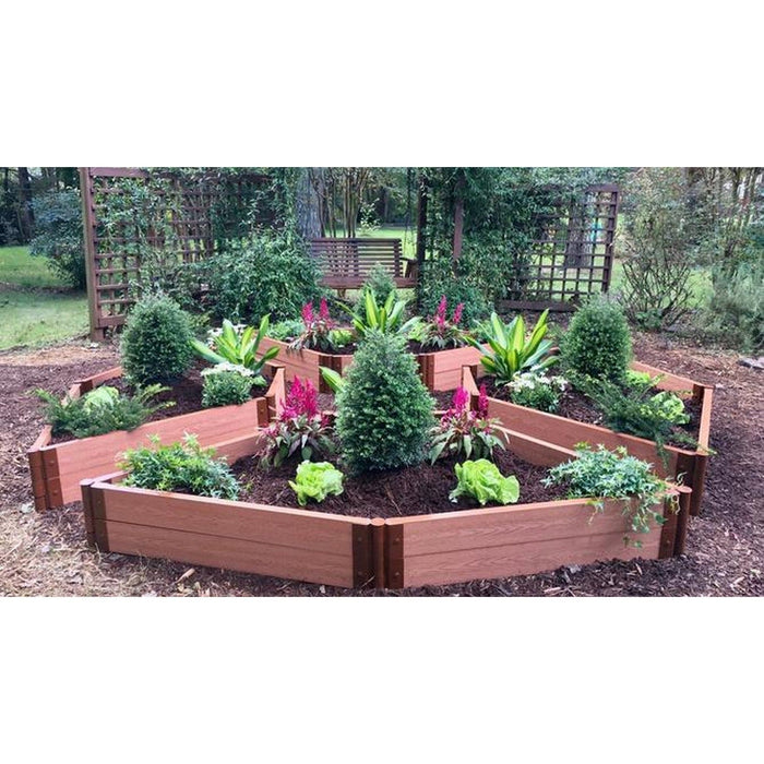 Frame It All | Tool-Free Elizabethan Garden Raised Garden Bed 4-Sided Triangle 12' X 12' X 16.5" - Uptown Brown - 1" Profile - 200003478