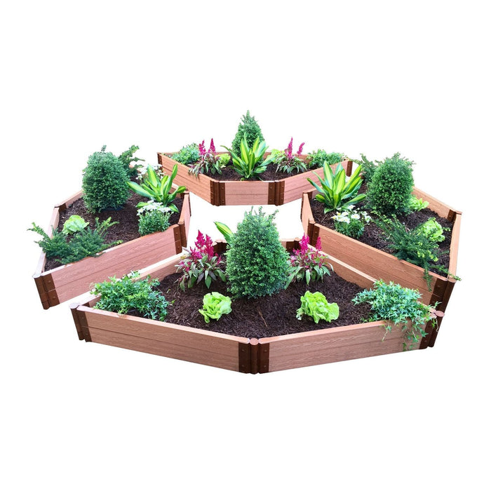 Frame It All | Tool-Free Elizabethan Garden Raised Garden Bed 4-Sided Triangle 12' X 12' X 22" - Weathered Wood - 1" Profile - 200004476