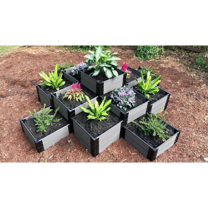 Frame It All | Tool-Free Machu Pichu Raised Garden Bed 10' X 10' Weathered Wood - 1" Profile - 200001451