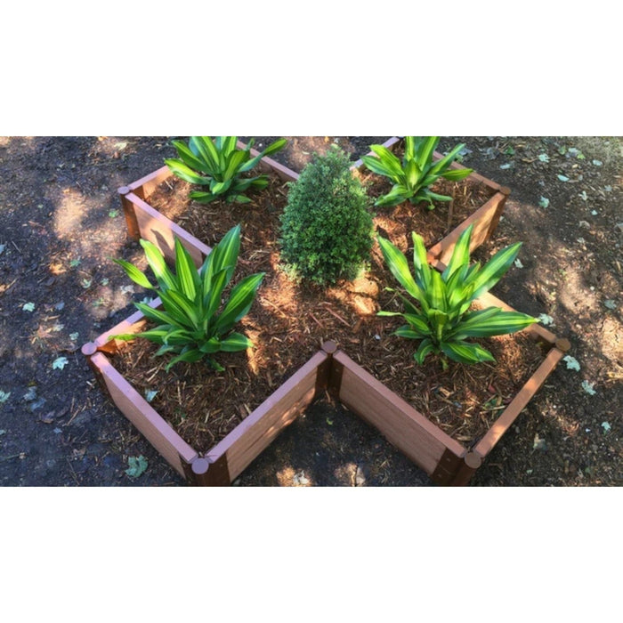 Frame It All | Tool-Free Military Medallion Raised Garden Bed Kit Cross 6' X 6' X 22" - Classic Sienna - 2" Profile - 200004487