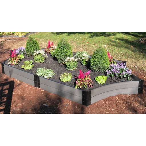 Frame It All | Tool-Free Silver Salver Scalloped Raised Garden Bed 6' X 16' X 22" - Uptown Brown - 1" Profile - 800004068