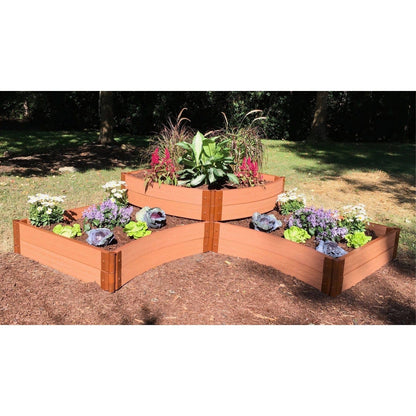 Frame It All | Tool-Free Teardrop Curved Corner Raised Garden Bed 2-Tier 8' X 8' X 11" - Classic Sienna - 2" Profile - 800002009