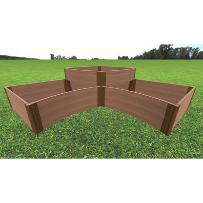 Frame It All | Tool-Free Teardrop Curved Corner Raised Garden Bed (2-Tier) 8' X 8' X 16.5" - Classic Sienna - 1" Profile - 800003006