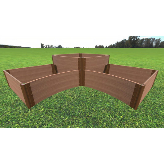 Frame It All | Tool-Free Teardrop Curved Corner Raised Garden Bed (2-Tier) 8' X 8' X 16.5" - Classic Sienna - 1" Profile - 800003006