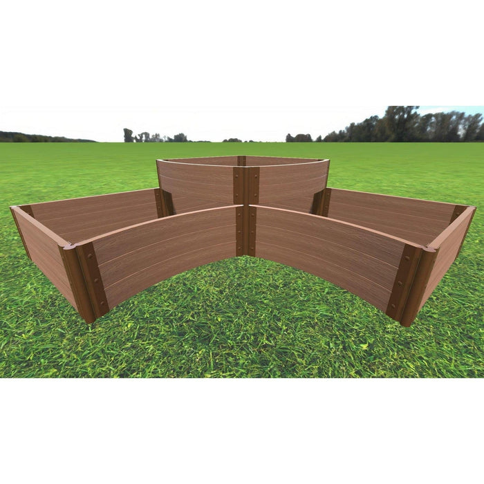 Frame It All | Tool-Free Teardrop Curved Corner Raised Garden Bed 2-Tier 8' X 8' X 16.5" - Classic Sienna - 2" Profile - 800003009