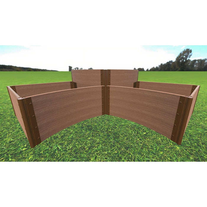 Frame It All | Tool-Free Teardrop Curved Corner Raised Garden Bed 2-Tier 8' X 8' X 22" - Classic Sienna - 1" Profile - 800004006