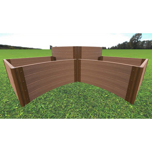 Frame It All | Tool-Free Teardrop Curved Corner Raised Garden Bed 2-Tier 8' X 8' X 22" - Classic Sienna - 2" Profile - 800004009