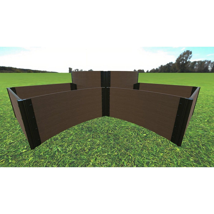 Frame It All | Tool-Free Teardrop Curved Corner Raised Garden Bed 2-Tier 8' X 8' X 22" - Uptown Brown - 1" Profile - 800004008