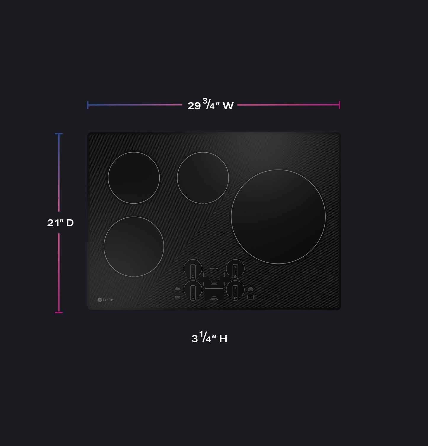 GE APPLIANCES PHP7030DTBB GE Profile™ ENERGY STAR® 30" Built-In Touch Control Induction Cooktop Black - PHP7030DTBB