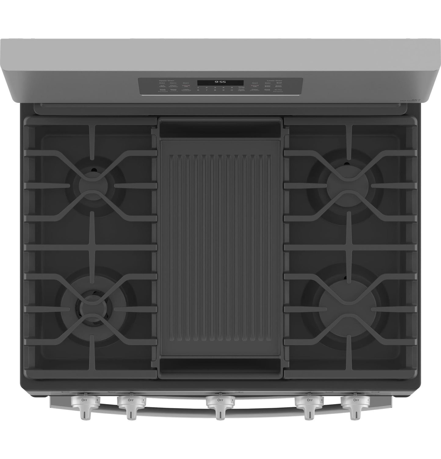GE APPLIANCES GE Profile 30" Free-Standing Gas Double Oven Convection Fingerprint Resistant Range with No Preheat Air Fry in Stainless Steel - PGB965YPFS