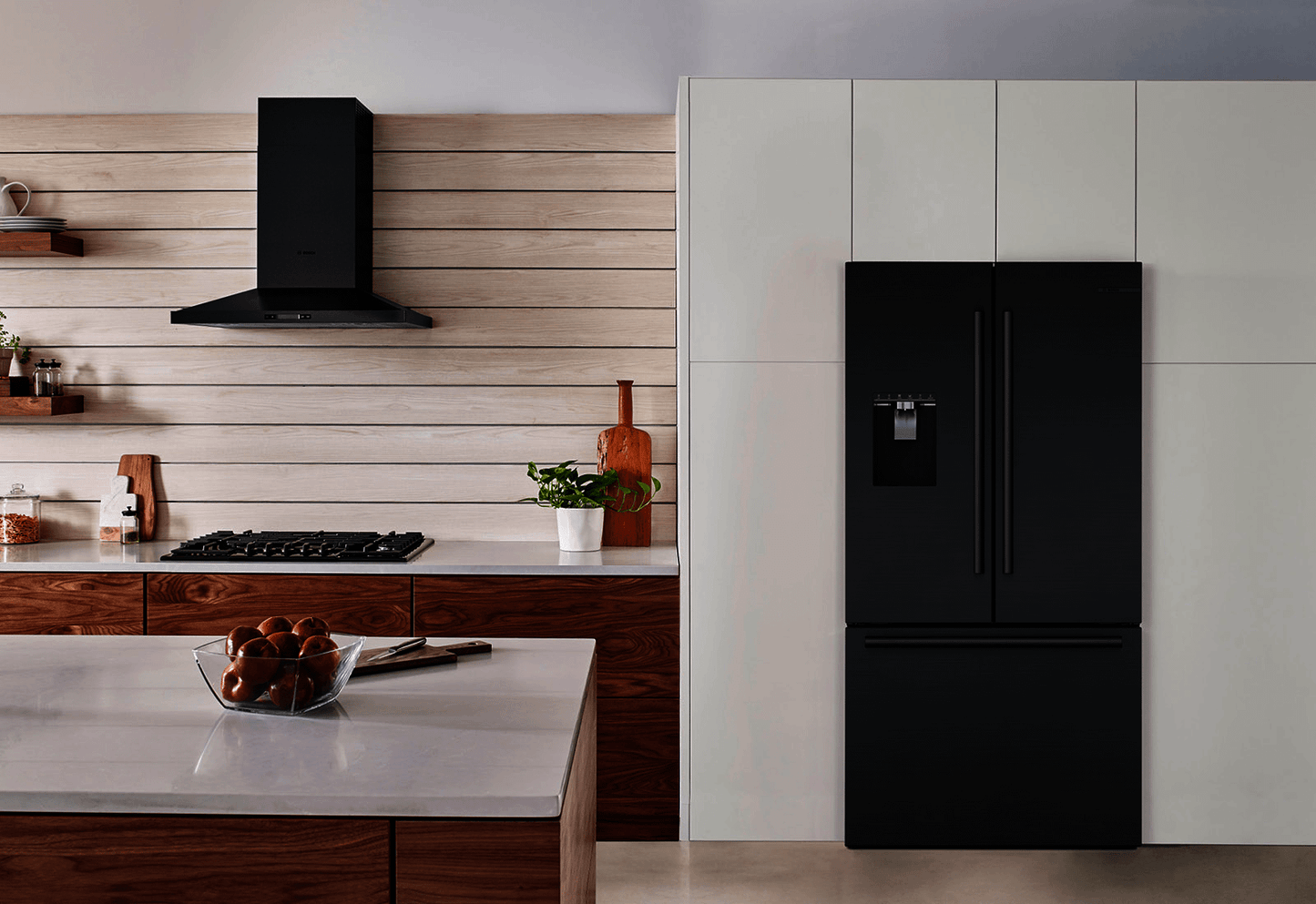 BOSCH B36CD52SNB 500 Series, French Door Bottom freezer, multi door, 36'', Black inox-antifingerprint, Total No Frost Black in Stainless Steel - B36CD52SNB