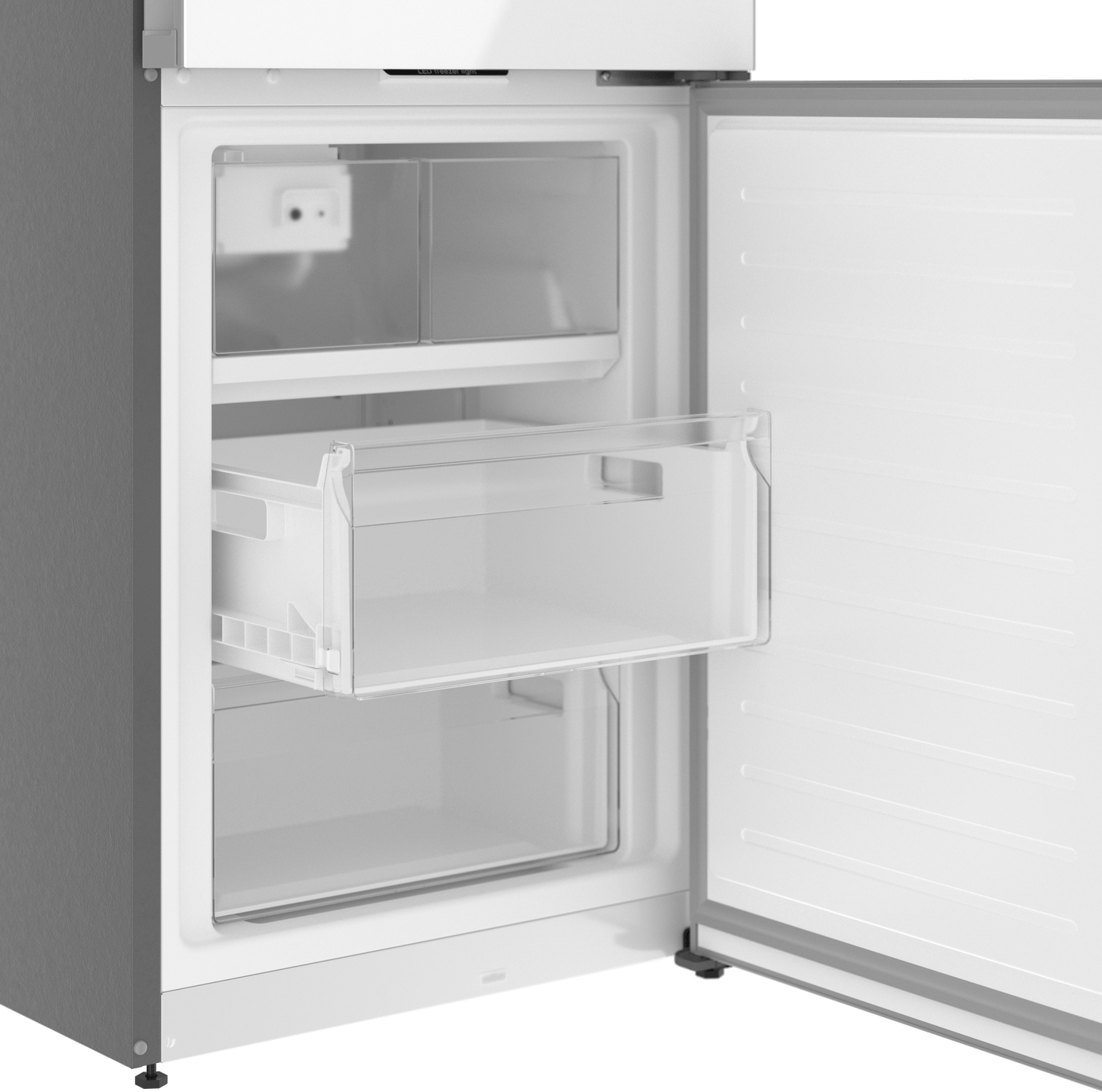 BOSCH B24CB80ESW 800 Series, free-standing fridge-freezer with freezer at bottom, glass door, 24'', White, Total No Frost White - B24CB80ESW