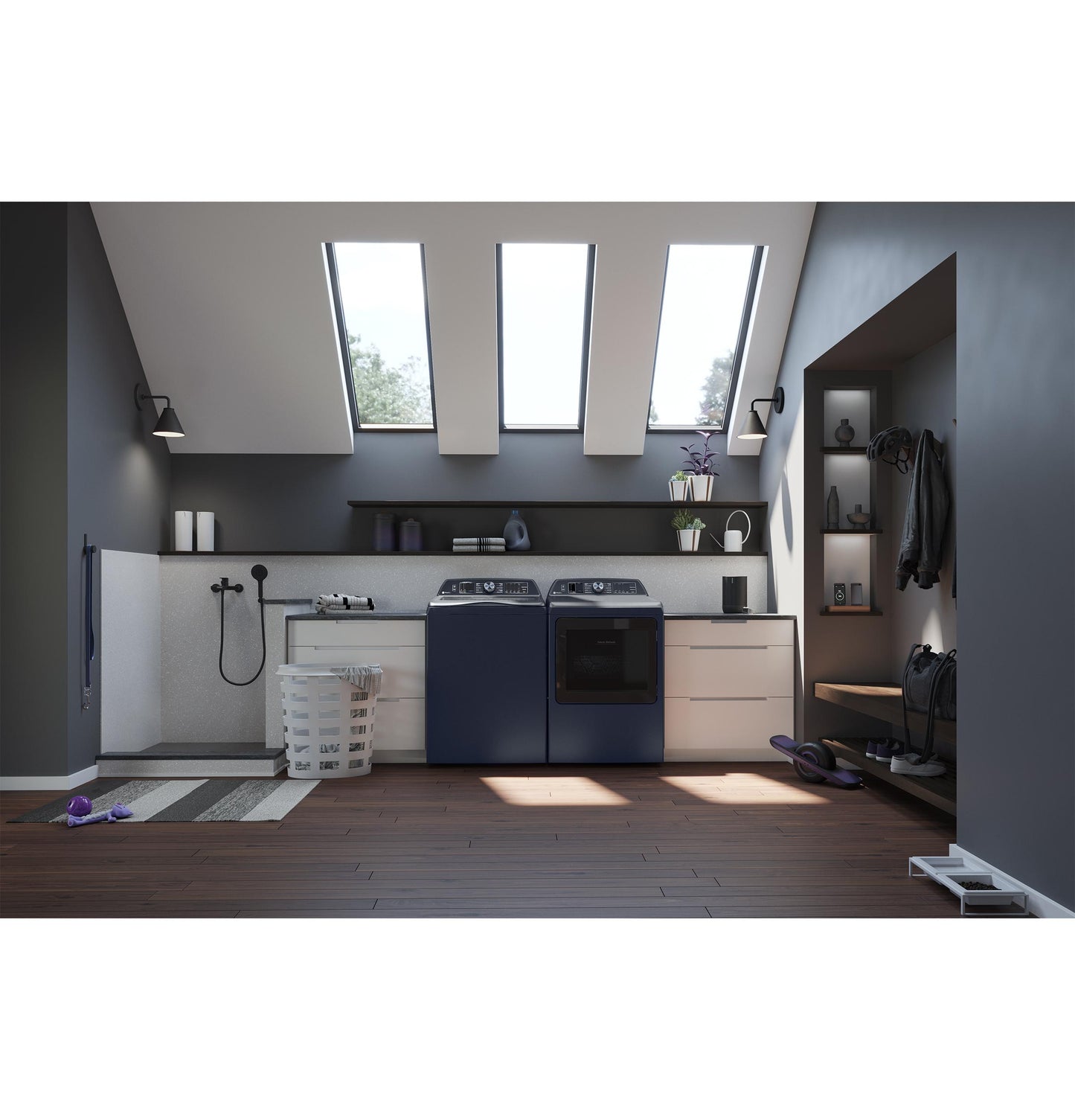 GE APPLIANCES PTW805BPWRS GE Profile™ ENERGY STAR® 5.3 cu. ft. Capacity Washer with Smarter Wash Technology and Adaptive SmartDispense Blue - PTW805BPWRS