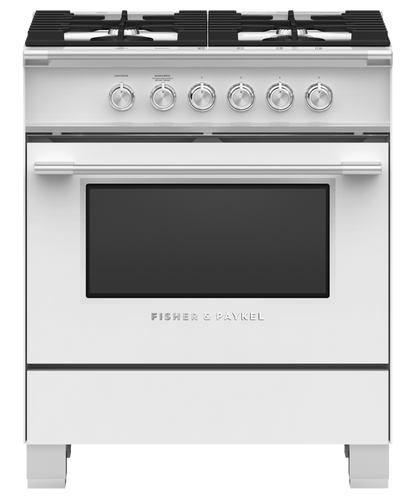 FISHER & PAYKEL OR30SCG4W1 30" Series 7 Classic 4 Burner Gas Range White - OR30SCG4W1