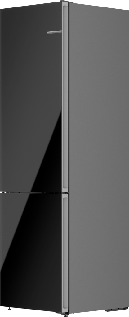 BOSCH B24CB80ESB 800 Series, free-standing fridge-freezer with freezer at bottom, glass door, 24'', Black, Total No Frost Black - B24CB80ESB