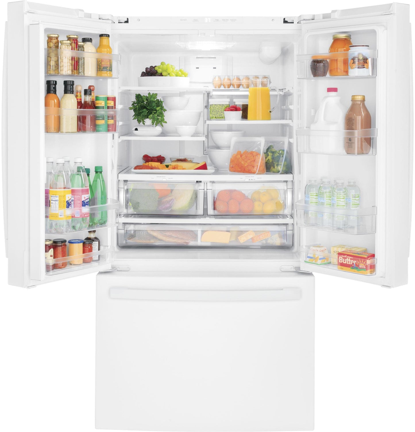 GE APPLIANCES NGE 27.0 Cu. Ft. French-Door Refrigerator White - GNE27JGMWW