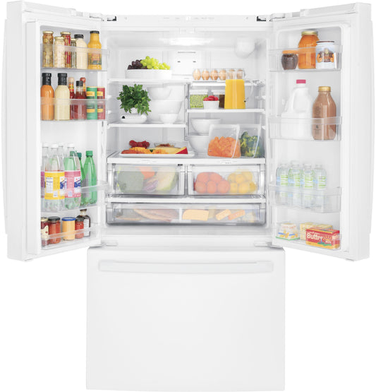 GE APPLIANCES NGE 27.0 Cu. Ft. French-Door Refrigerator White - GNE27JGMWW