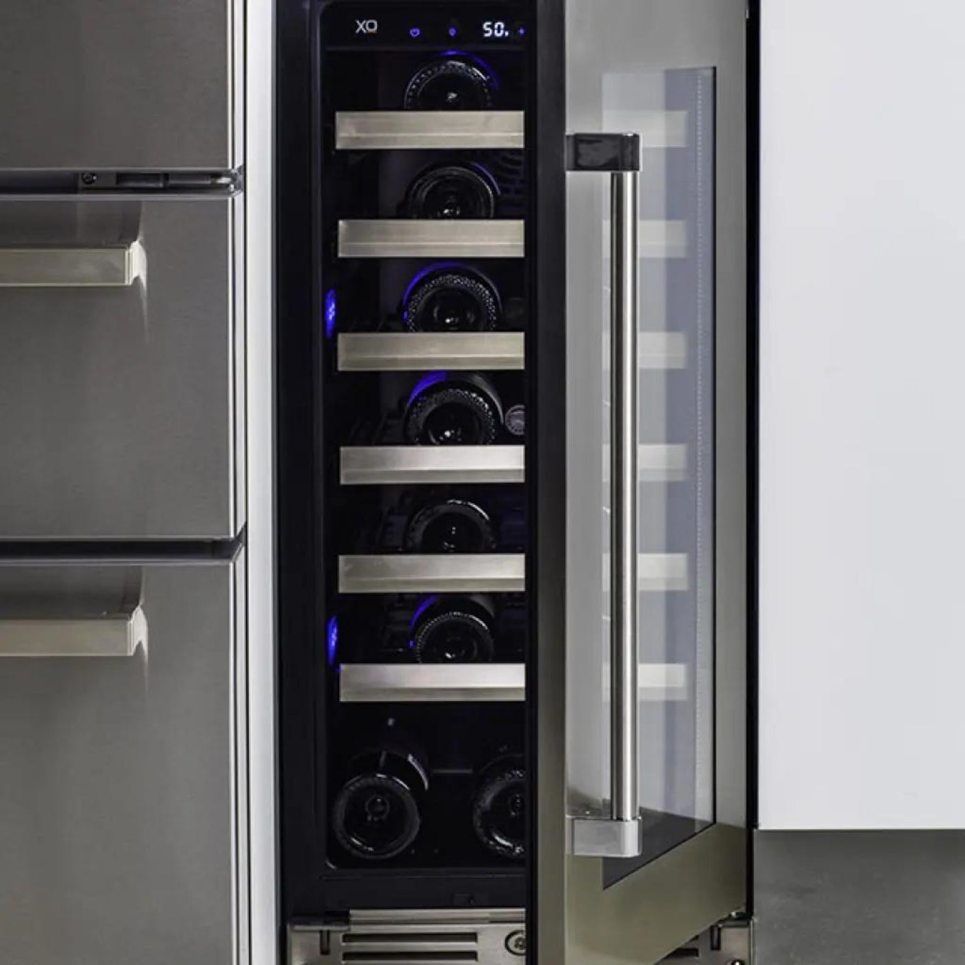 XO APPLIANCE XOU15WGOR 15" Wine Cooler, Panel Ready Glass, Right Hinge Custom Panel Ready  - XOU15WGOR