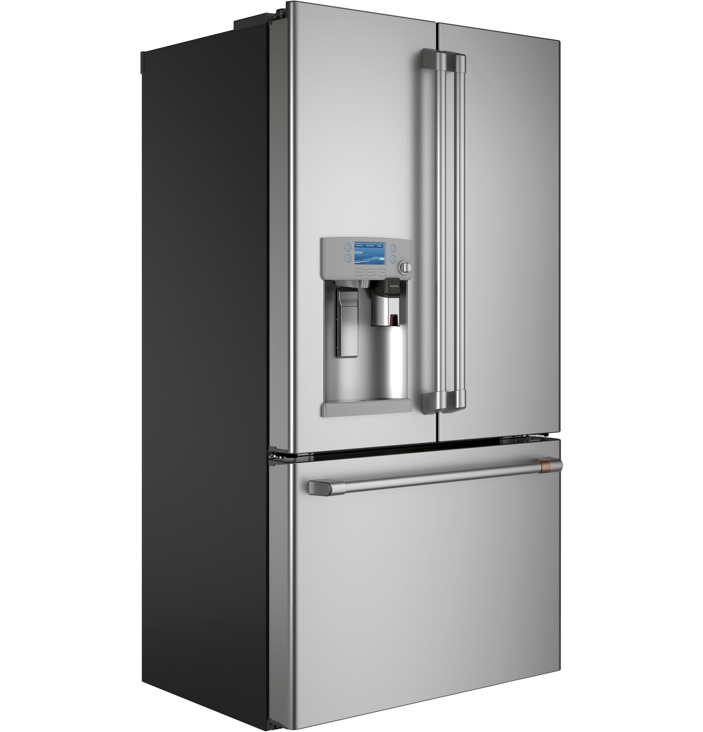 CAFE CYE22UP2MS1 CAFé™ ENERGY STAR® 22.1 Cu. Ft. Smart Counter-Depth French-Door Refrigerator with Keurig® K-Cup® Brewing System in Stainless Steel - CYE22UP2MS1