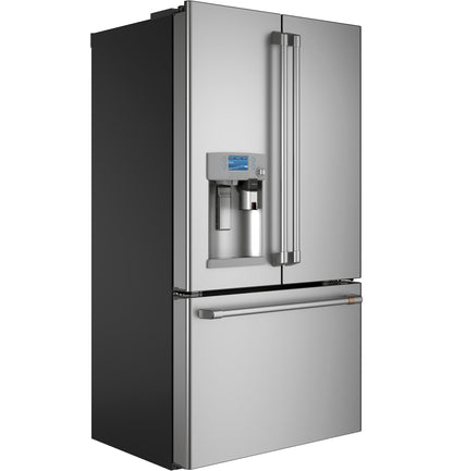 CAFE CYE22UP2MS1 CAFé™ ENERGY STAR® 22.1 Cu. Ft. Smart Counter-Depth French-Door Refrigerator with Keurig® K-Cup® Brewing System in Stainless Steel - CYE22UP2MS1