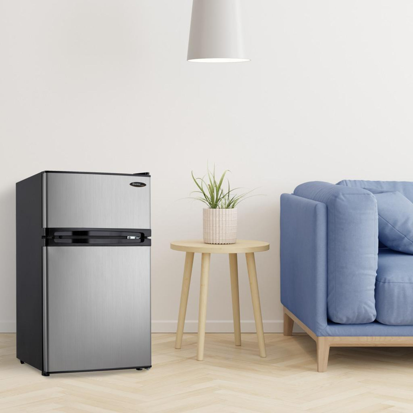 DANBY Danby Designer 3.1 cu. ft. 2-door Compact Fridge in Stainless Steel Look in Stainless Steel - DCR031B1BSLDD