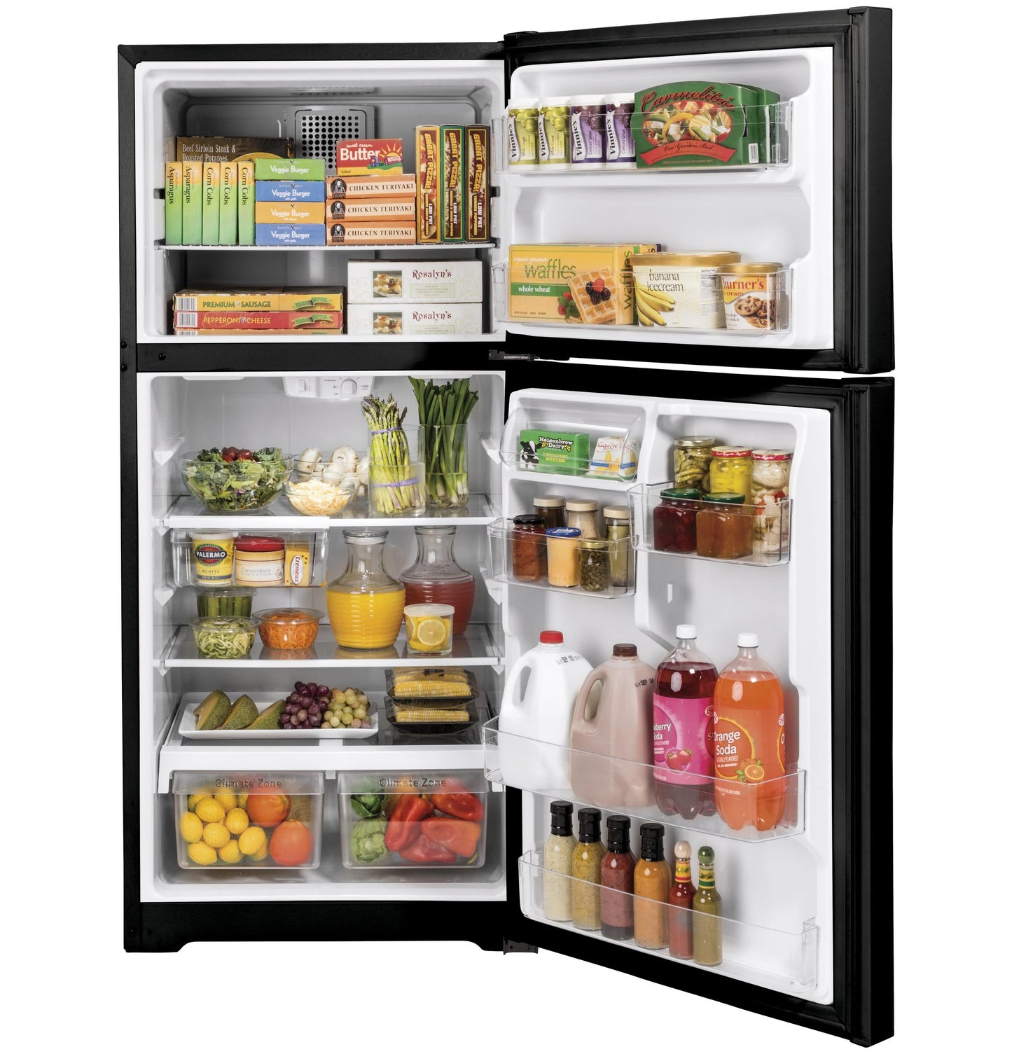 GE APPLIANCES GE 19.2 Cu. Ft. Top-Freezer Refrigerator Black - GTE19JTNRBB