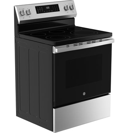 GE APPLIANCES GRF600AVSS GE® ENERGY STAR® 30" Free-Standing Electric Convection Range with No Preheat Air Fry and EasyWash™ Oven Tray in Stainless Steel - GRF600AVSS