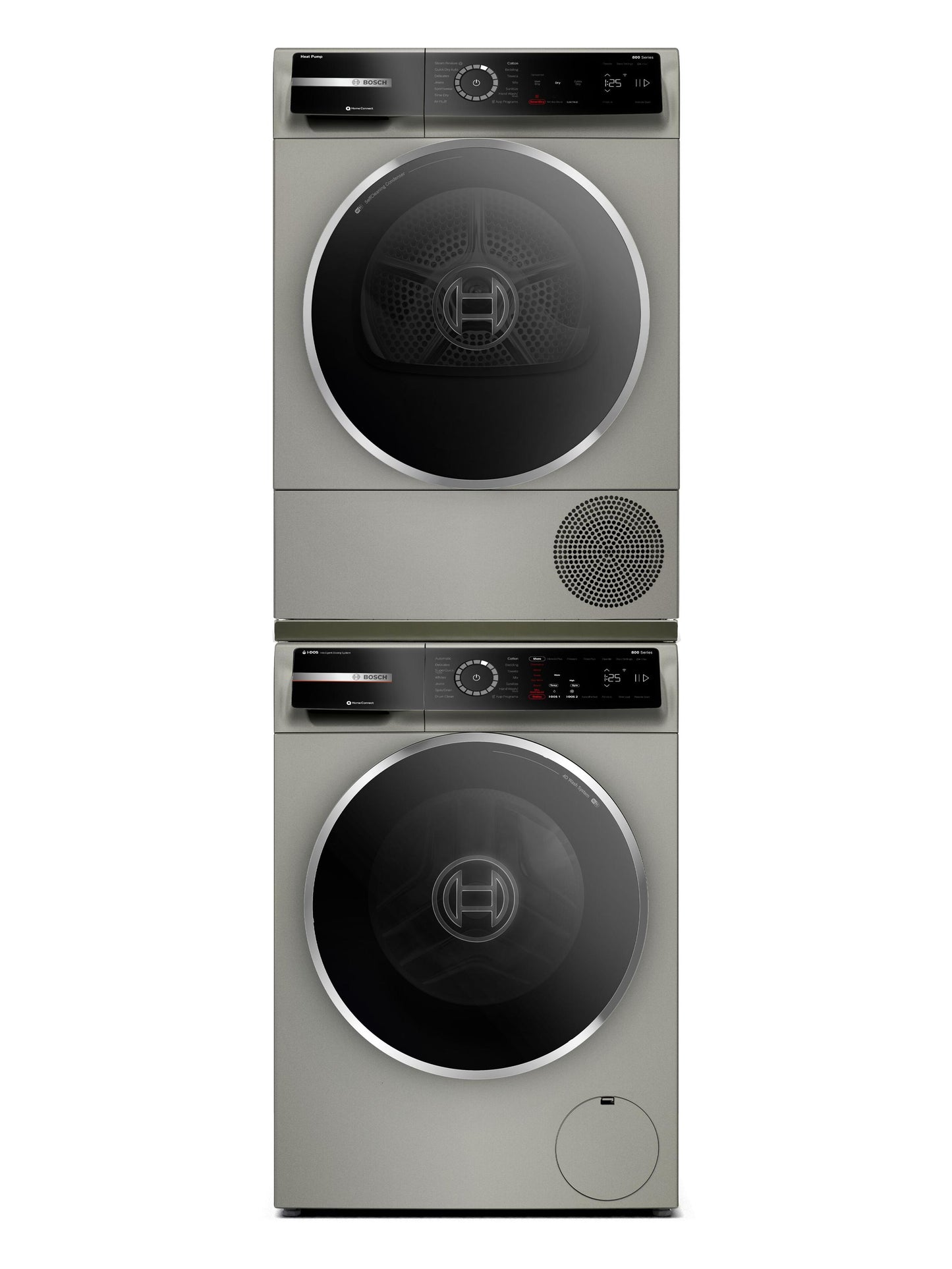 BOSCH WQB245AXUC 800 Series, heat pump dryer, Silver inox Silver