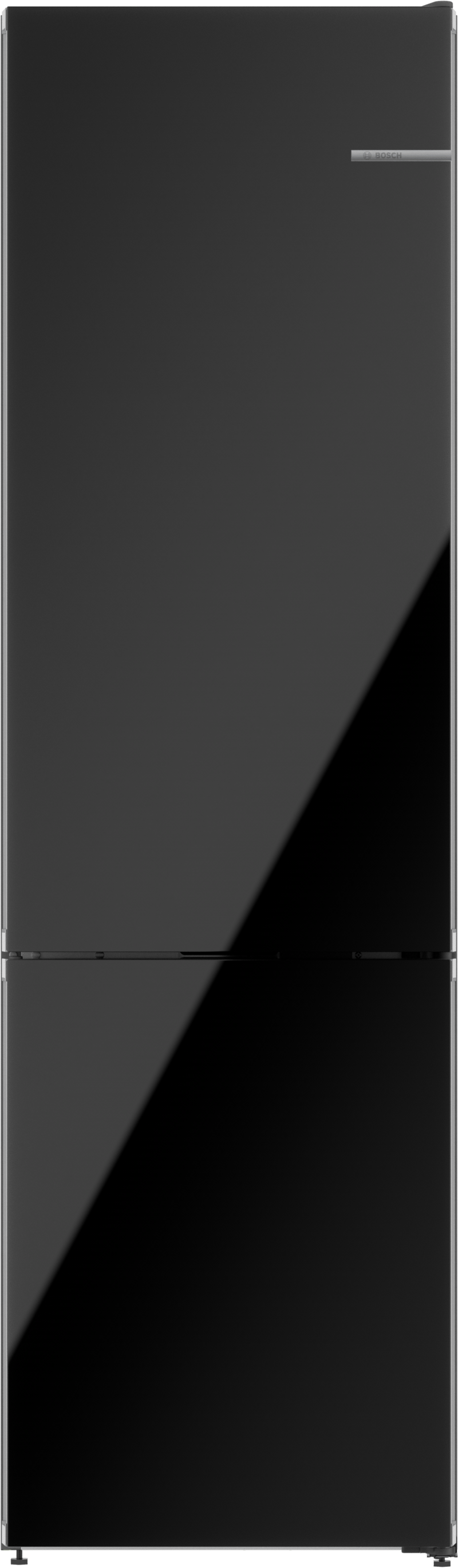 BOSCH B24CB80ESB 800 Series, free-standing fridge-freezer with freezer at bottom, glass door, 24'', Black, Total No Frost Black - B24CB80ESB