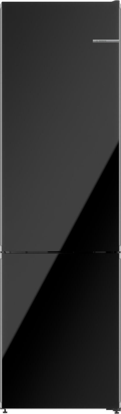 BOSCH B24CB80ESB 800 Series, free-standing fridge-freezer with freezer at bottom, glass door, 24'', Black, Total No Frost Black - B24CB80ESB