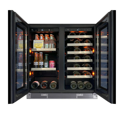 XO APPLIANCE XOU30BWDDGO 30" Beverage/Wine Double Door Panel Ready Glass Custom Panel Ready- XOU30BWDDGO