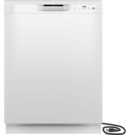 GE APPLIANCES Dishwasher with Front Controls with Power Cord White - GDF511PGRWW