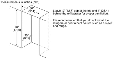 BOSCH B36CD50SNS 500 Series French Door Bottom Mount Refrigerator 36" Stainless steel (with anti-fingerprint), Total No Frost in Stainless Steel - B36CD50SNS