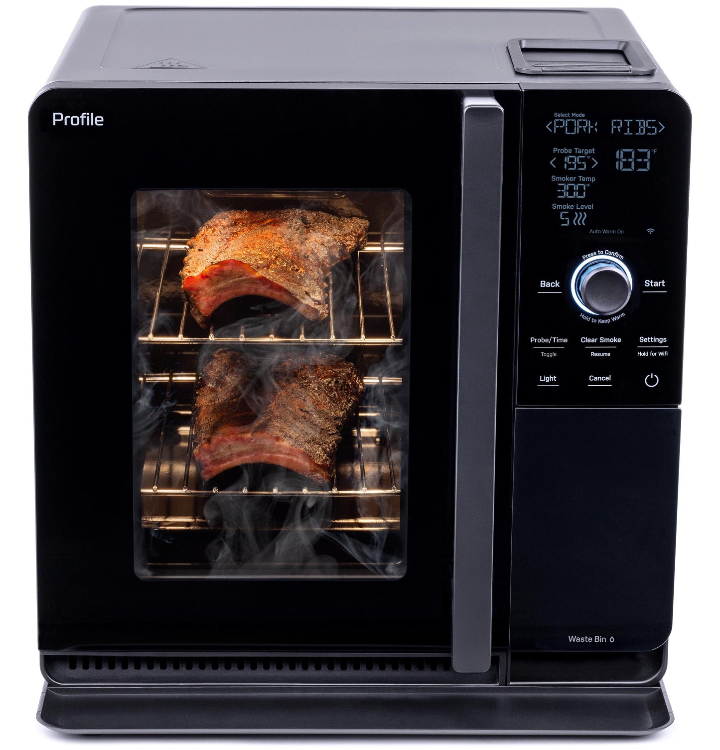 GE APPLIANCES P9SBAAS6VBB GE Profile™ Smart Indoor Pellet Smoker Black - P9SBAAS6VBB