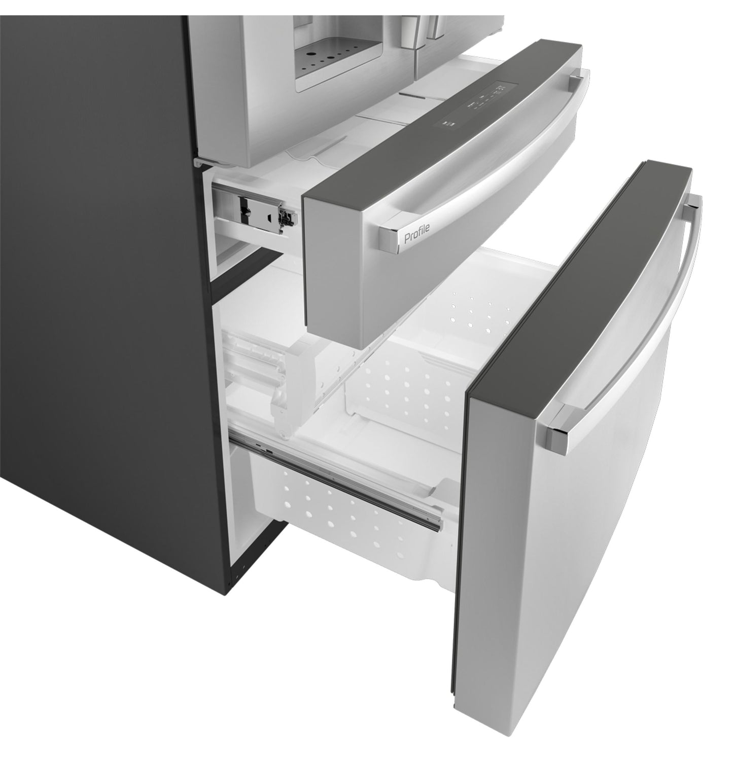 GE APPLIANCES PVD28BYNFS GE Profile™ ENERGY STAR® 27.9 Cu. Ft. Smart Fingerprint Resistant 4-Door French-Door Refrigerator with Door In Door in Stainless Steel - PVD28BYNFS