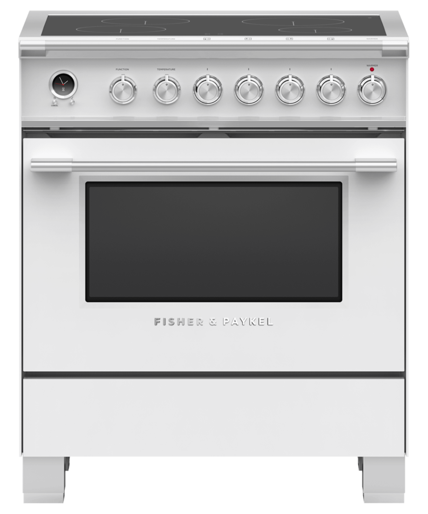 FISHER & PAYKEL OR30SCI6W1 30" Series 9 Classic 4 Zone Induction Self-Cleaning Range White - OR30SCI6W1