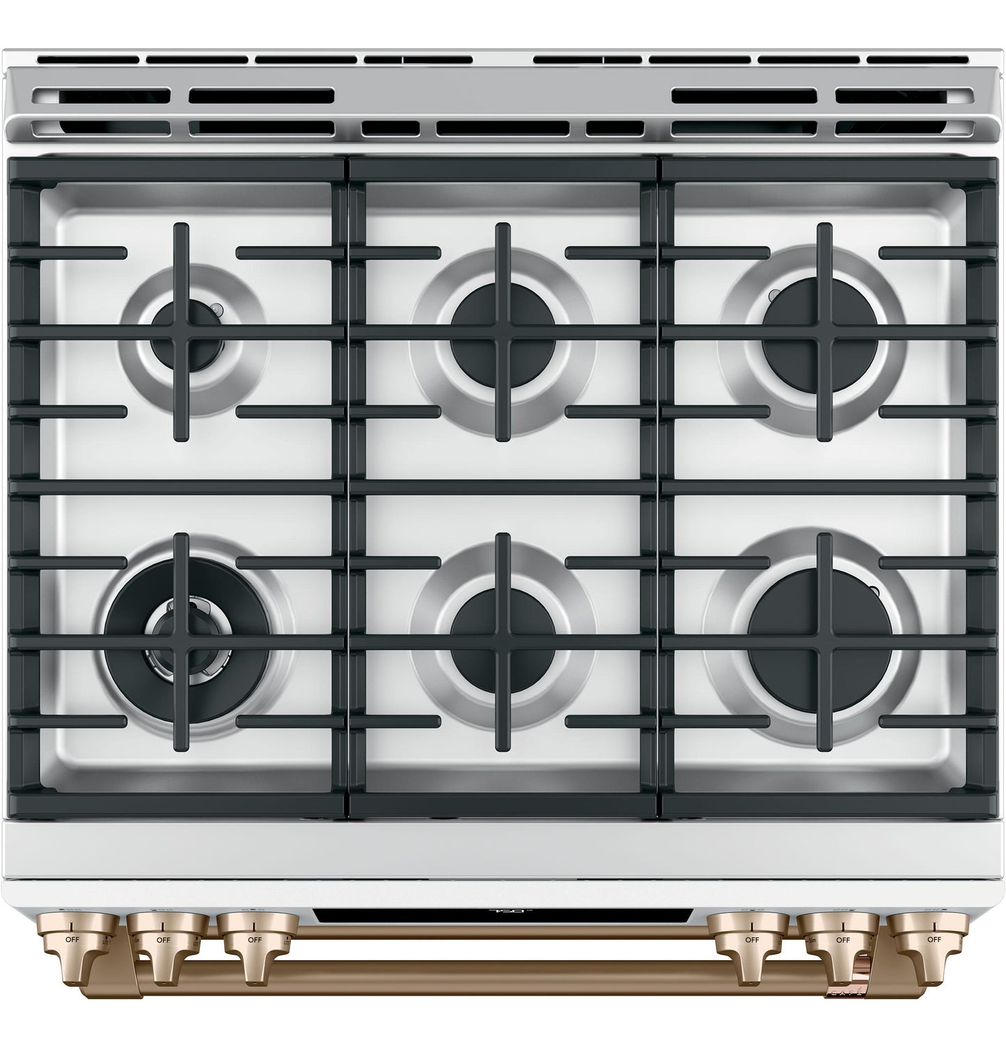 CAFE  30" Smart Slide-In, Front-Control, Gas Double-Oven Range with Convection White - CGS750P4MW2