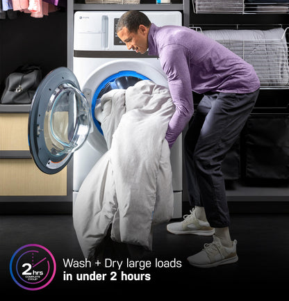 GE APPLIANCES PFQ83HSSWWW GE Profile™ ENERGY STAR® 4.6 cu. ft. Capacity UltraFast Combo with Ventless Inverter Heat Pump Technology Washer/Dryer White - PFQ83HSSWWW