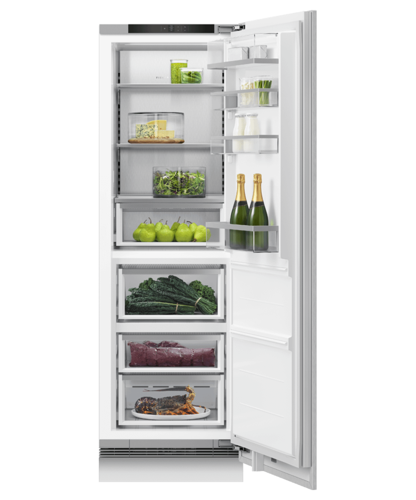FISHER & PAYKEL RS2474S3RH1 24" Series 9 Integrated Triple Zone Refrigerator Custom Panel Ready - RS2474S3RH1